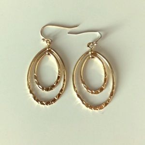 Double loop gold earrings